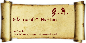 Göncző Marion névjegykártya