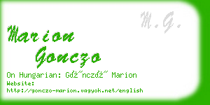 marion gonczo business card